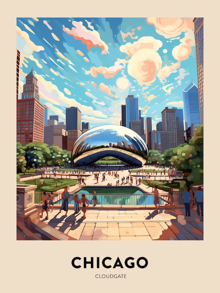 Cloudgate 2 Chicago Travel Poster