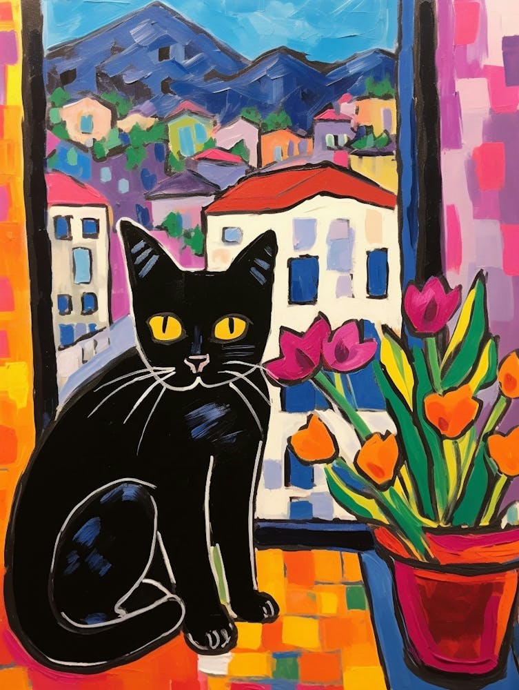 Painting Of A Cat In Gubbio Italy 2