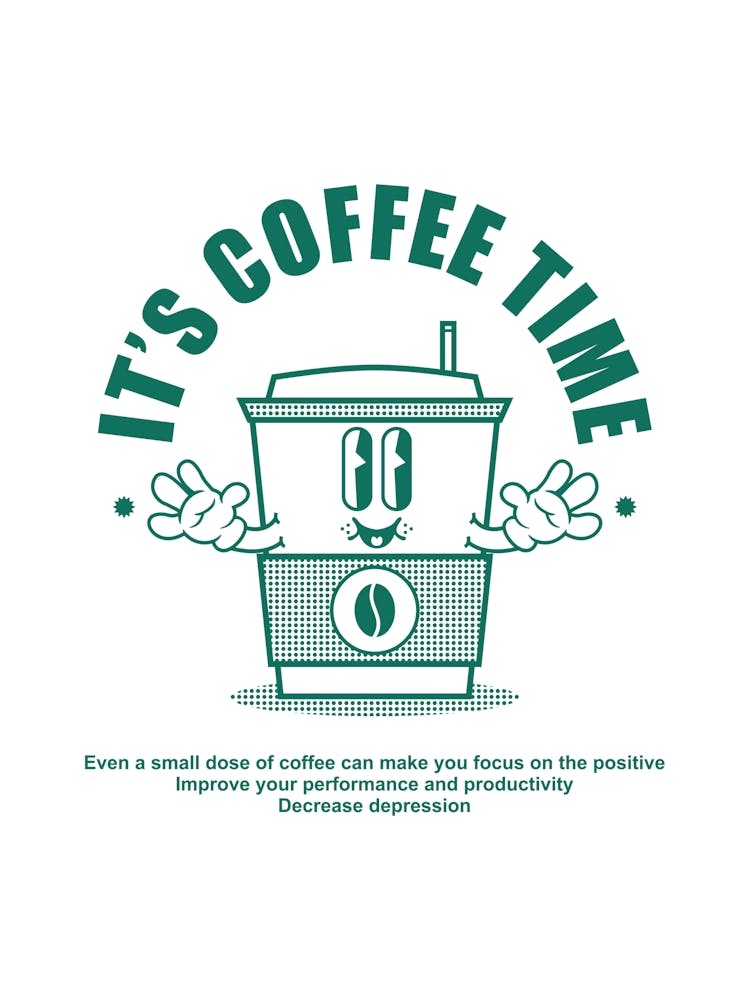 Printable Coffee Quote Poster "It's Coffee Time", Coffee Lover Gift, Morning Coffee Decor, Rise and Shine Print