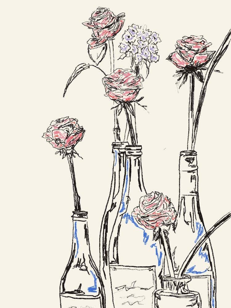 Flowers in bottles