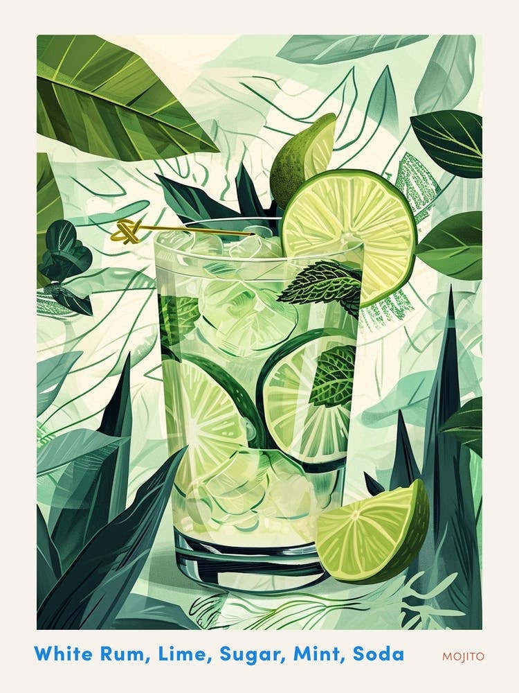 Art Deco Mojito Poster