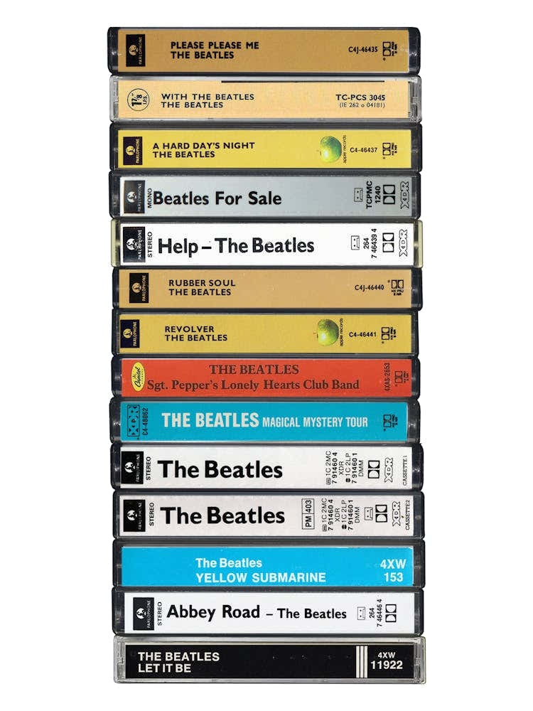 The Beatles - Music Poster - Albums on Cassette Print