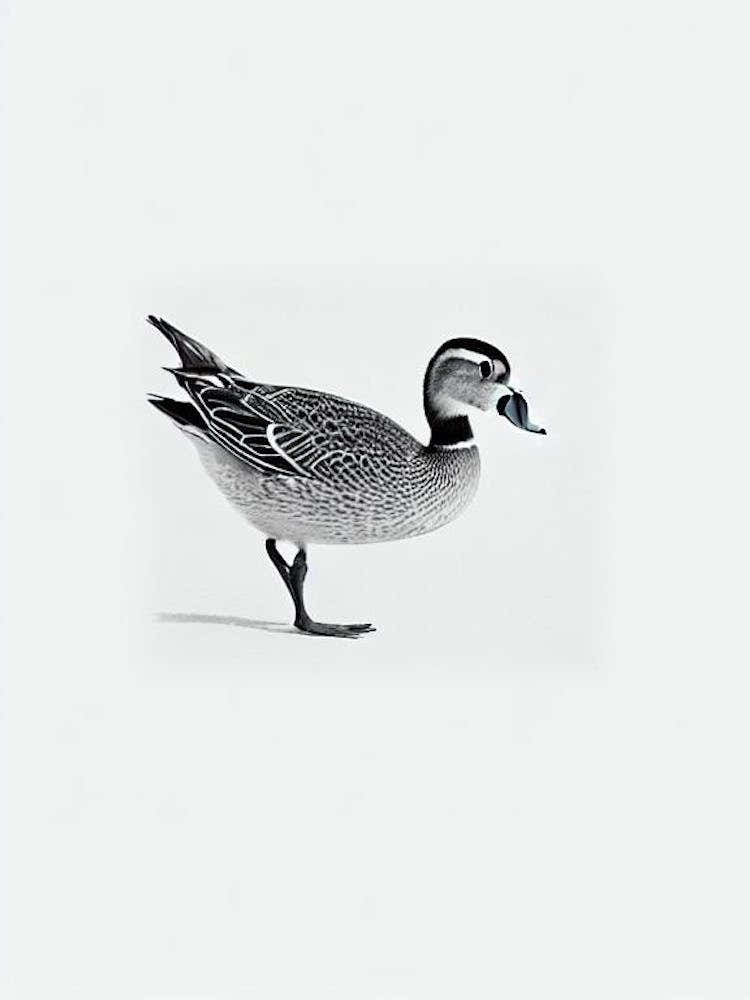 Mallard Duck B&W Pencil Drawing 3 Bird