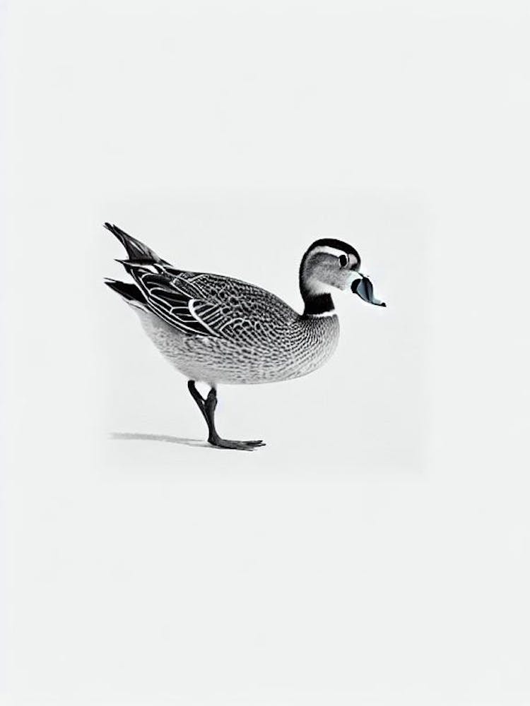 Mallard Duck B&W Pencil Drawing 3 Bird