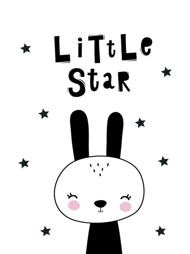 Scandi Little Star Black Bunny