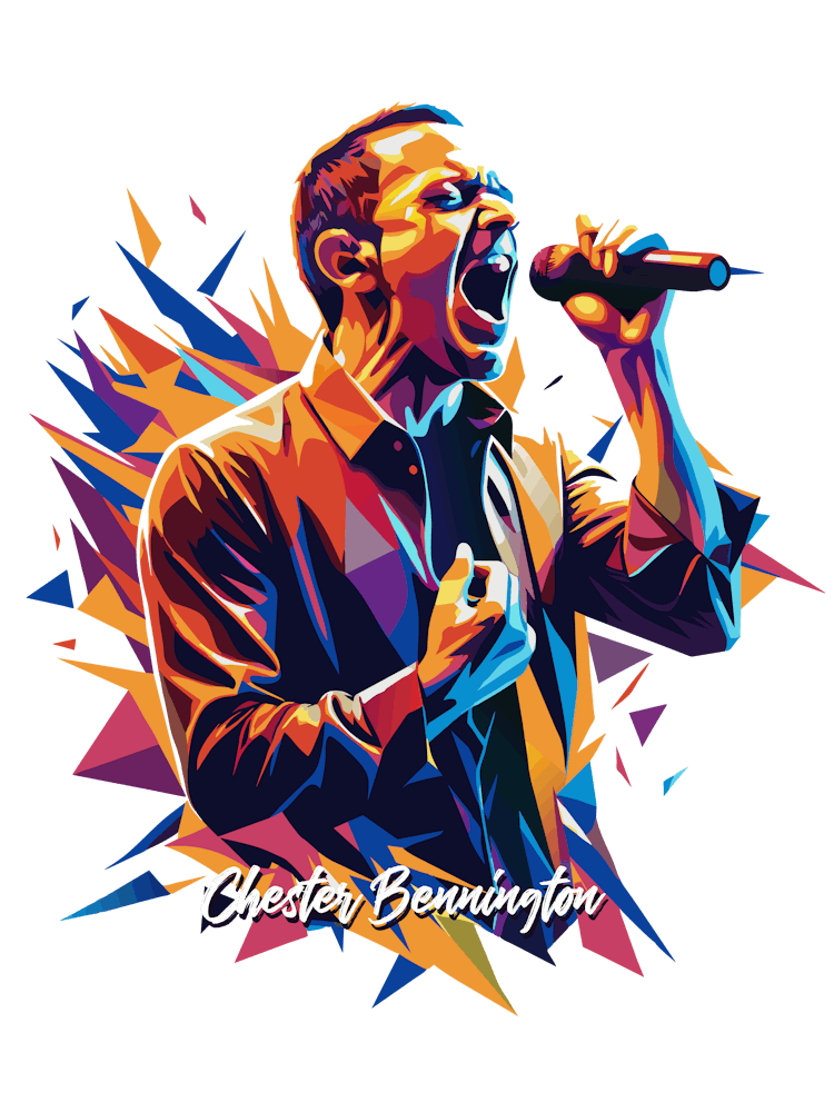 Caster Bennington, Linkin Park 02 Portrait Music Icon Style WPAP Pop Art
