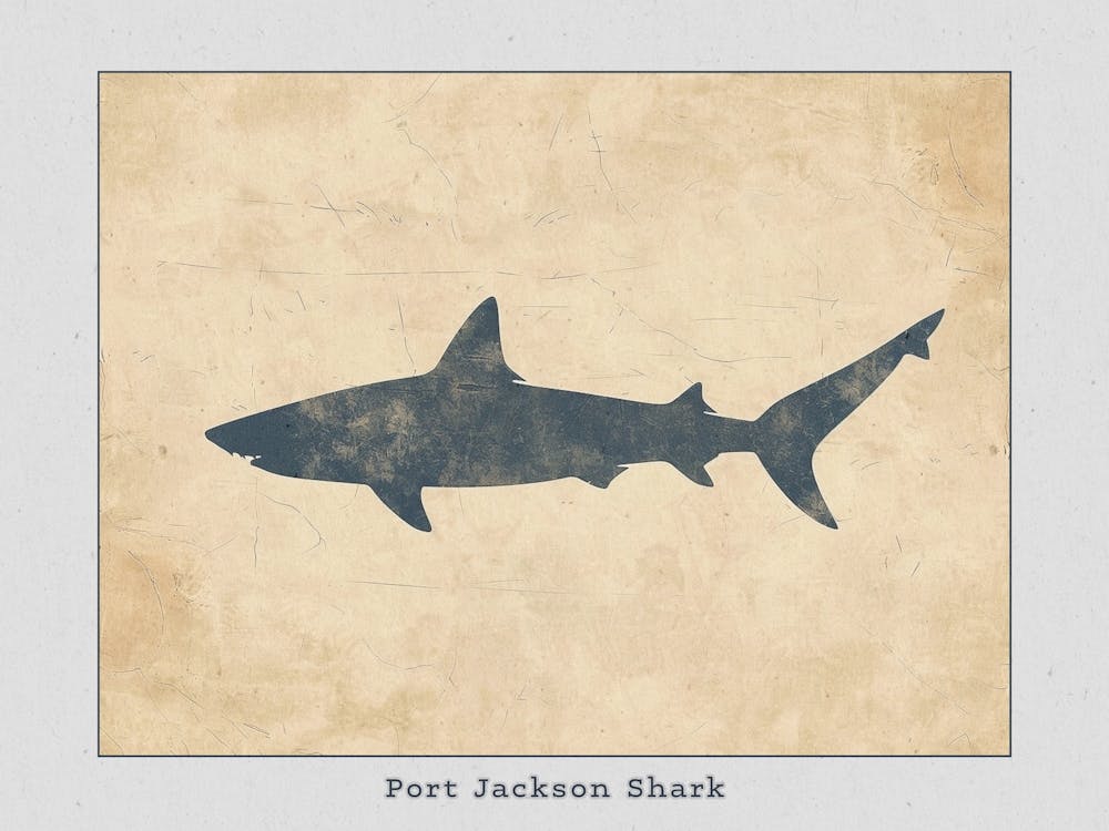 Port Jackson Shark Silhouette 5 Poster