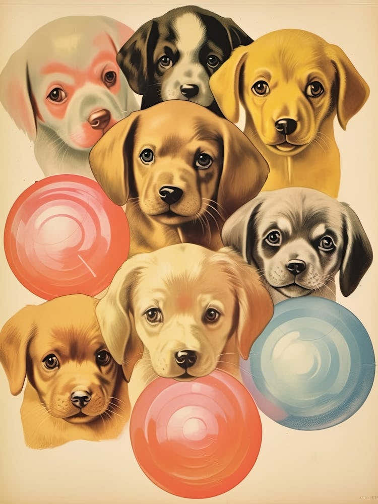 Collection Of Vintage Puppies Kitsch