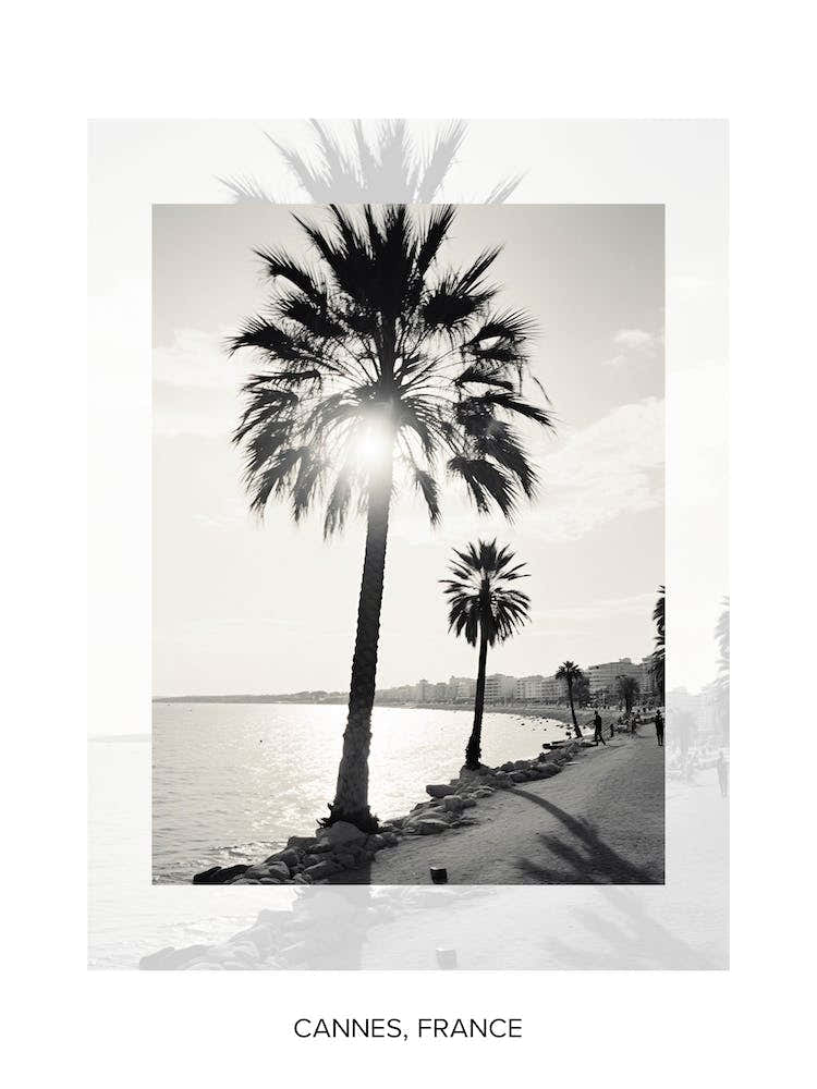 Poster Of Cannes, France, Black And White Old Photo 1
