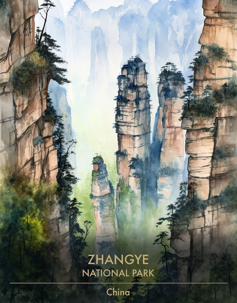 Zhangye National Park China Watercolour 6