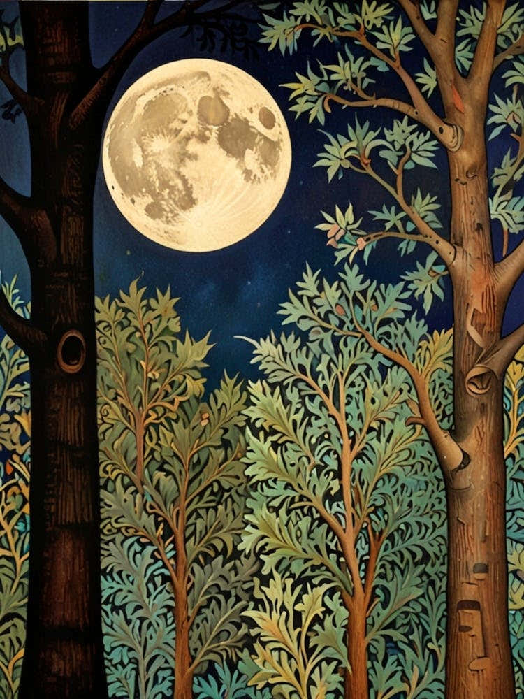 William Morris Moonlight In The Woods 62