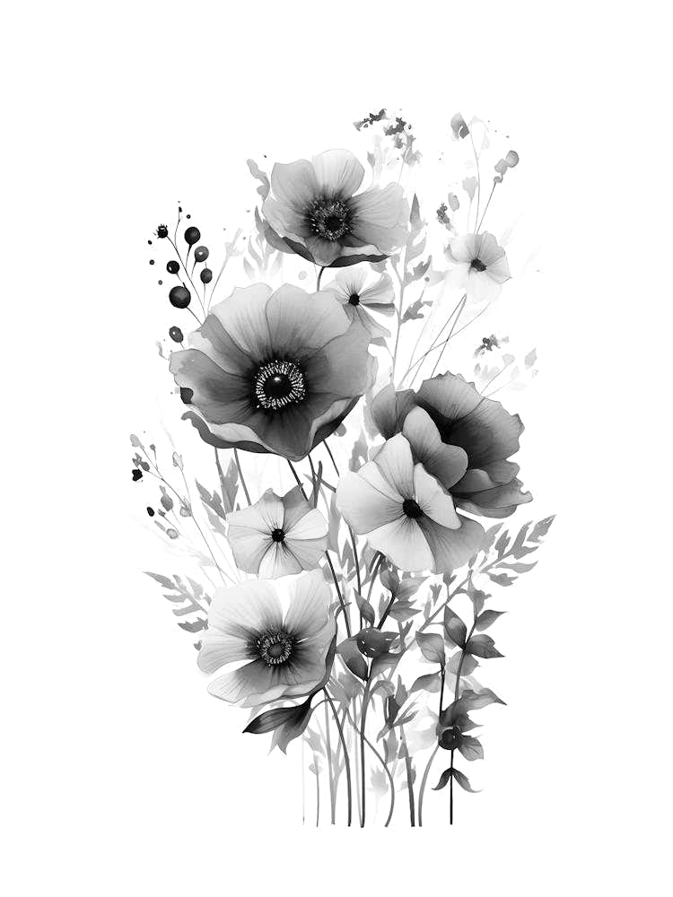 Black And White Flowers 4
