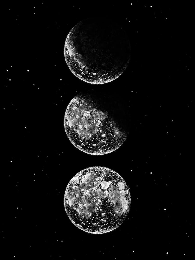 Moon Phases Black, Aga Szafranska Art