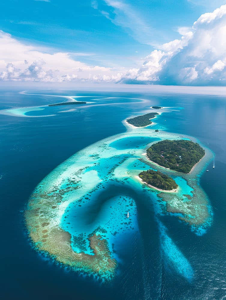 Aerial View Of The Maldives