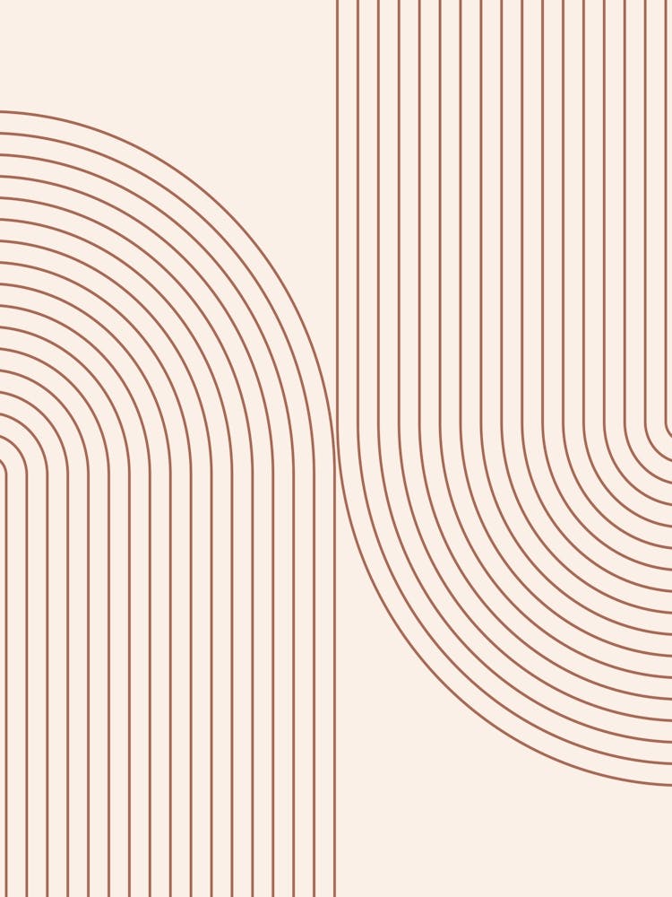 Boho Mid Century Modern Vintage Line Double Rainbow Arch 3