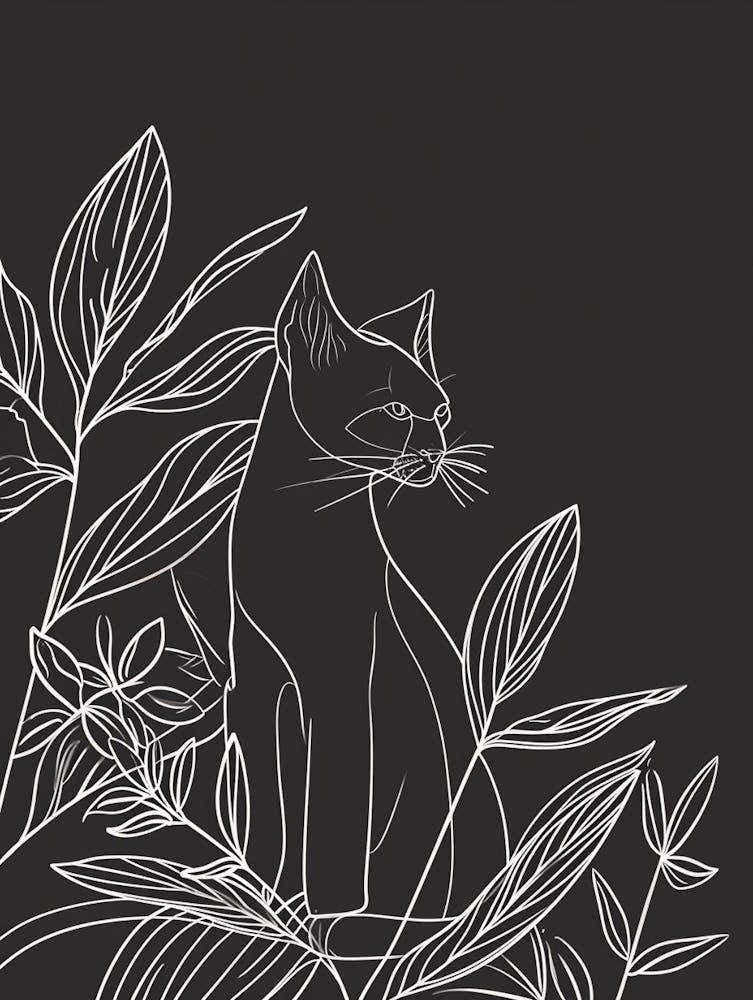 Thai Cat Minimalist Illustration 1