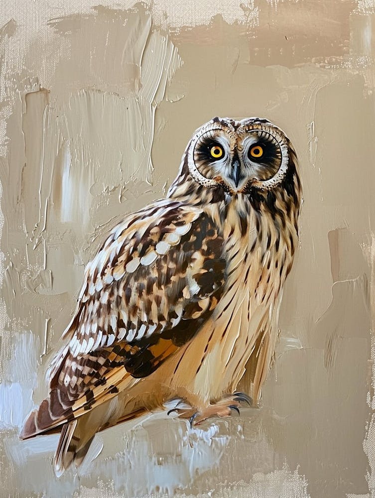 Short Eared Owl Painting 2