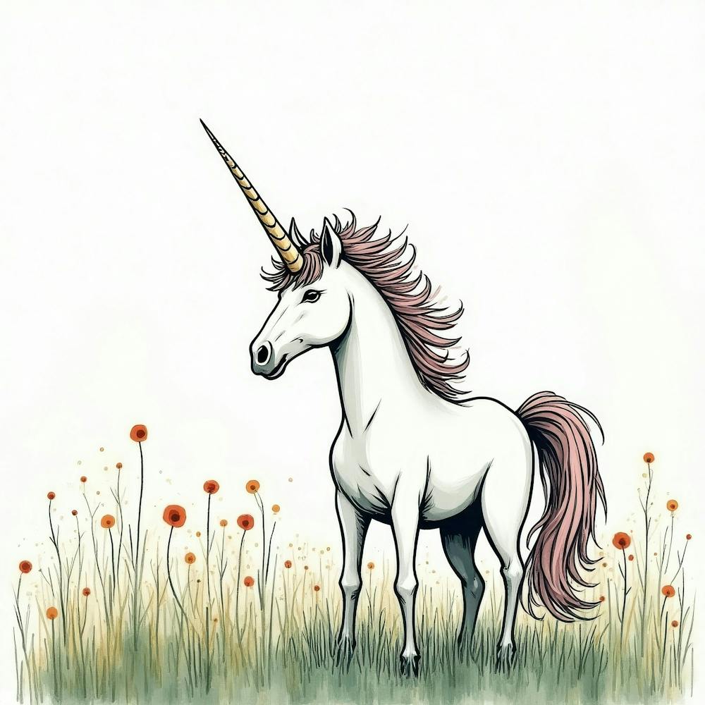 Unicorn In The Meadow