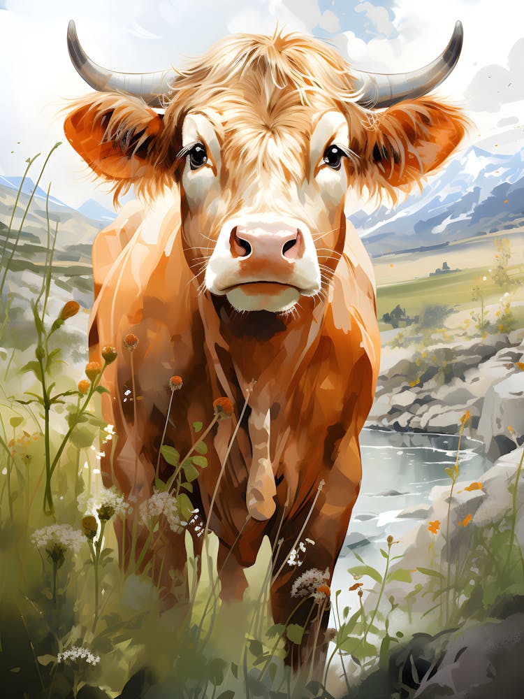 Bucolic Beauty Cow In The Countryside