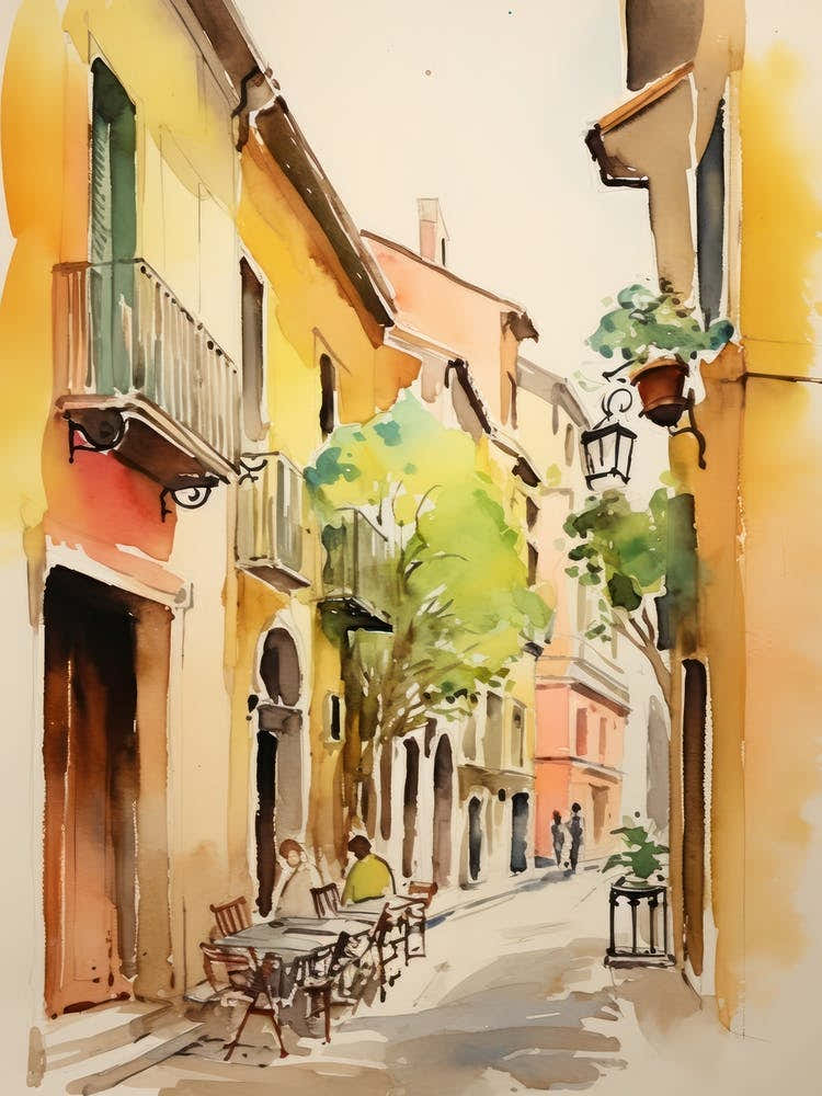 Verona, Italy Watercolour Streets 2