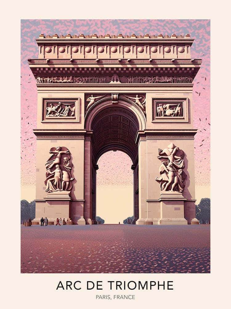 Arc De Triomphe Paris France 2 Travel Poster