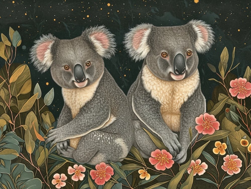 Floral Animal Illustration Koala 4