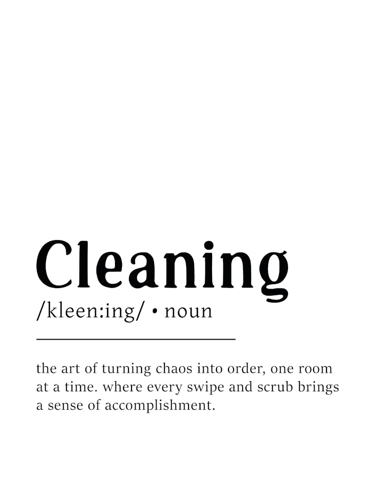 Cleaning Definition Poster - Dictionary