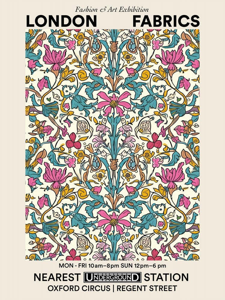 Poster Floral Charm London Fabrics Floral Pattern 6
