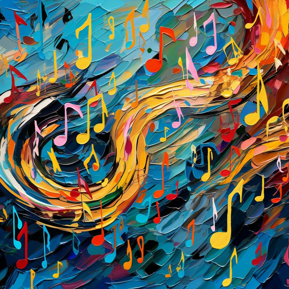 Abstract Music Note Painting