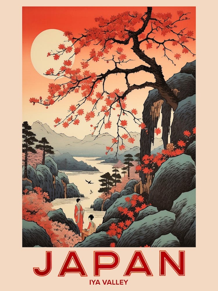 Iya Valley, Visit Japan Vintage Travel Art 2