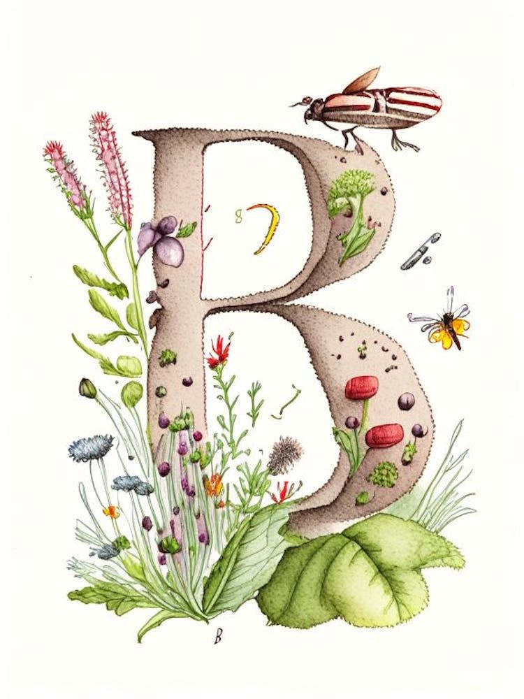 B  Letter, Alphabet Quentin Blake Illustration 3