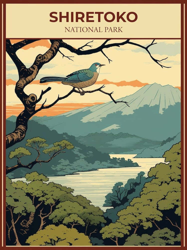 Shiretoko National Park, Japan Vintage Travel Art 2