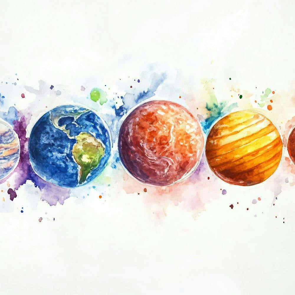 Watercolor Planets 1