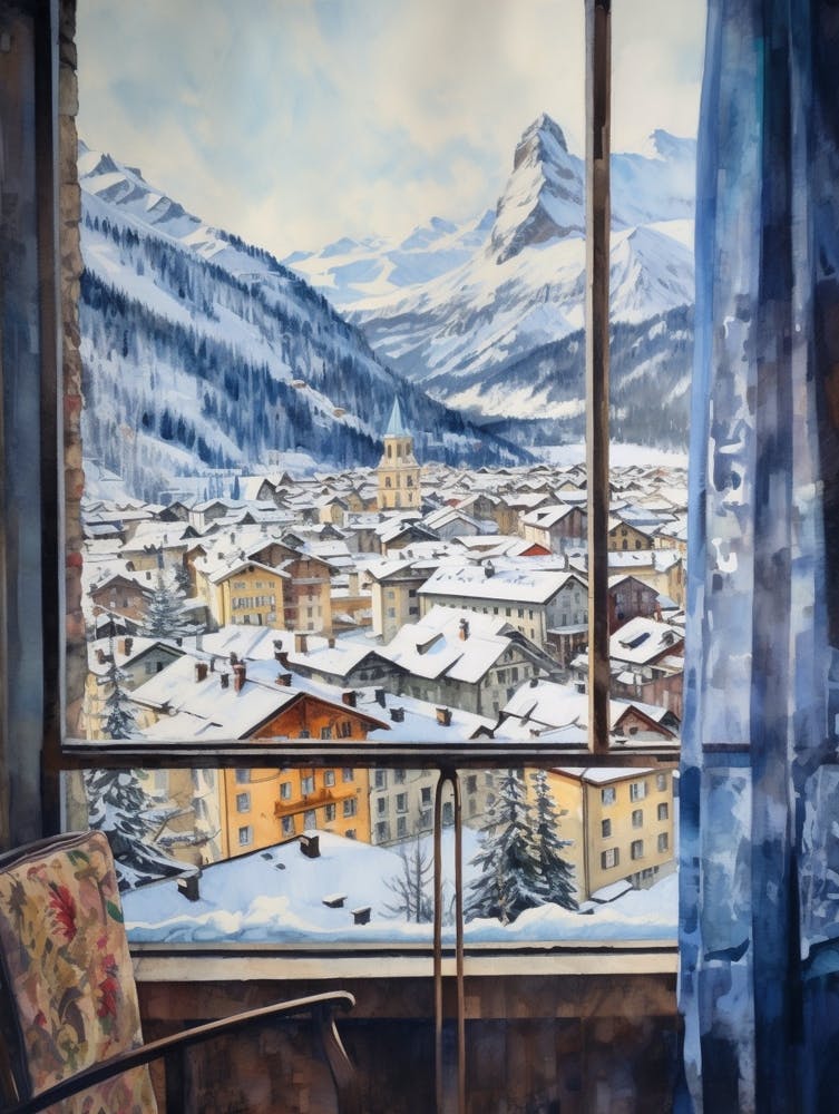 Winter Cityscape St Moritz 3