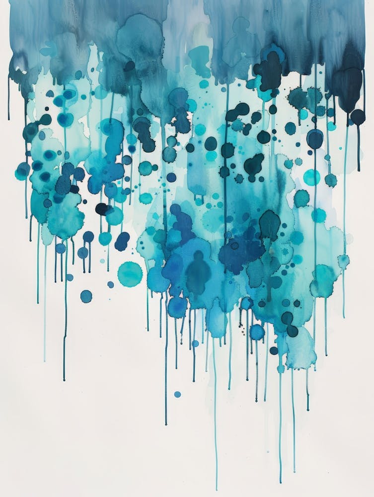 Blue Watercolor Drips