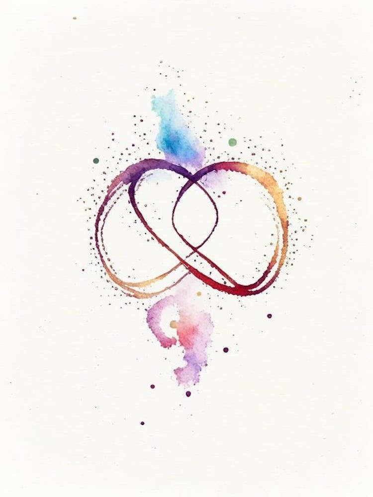 Infinity Heart Symbol Minimal Watercolour