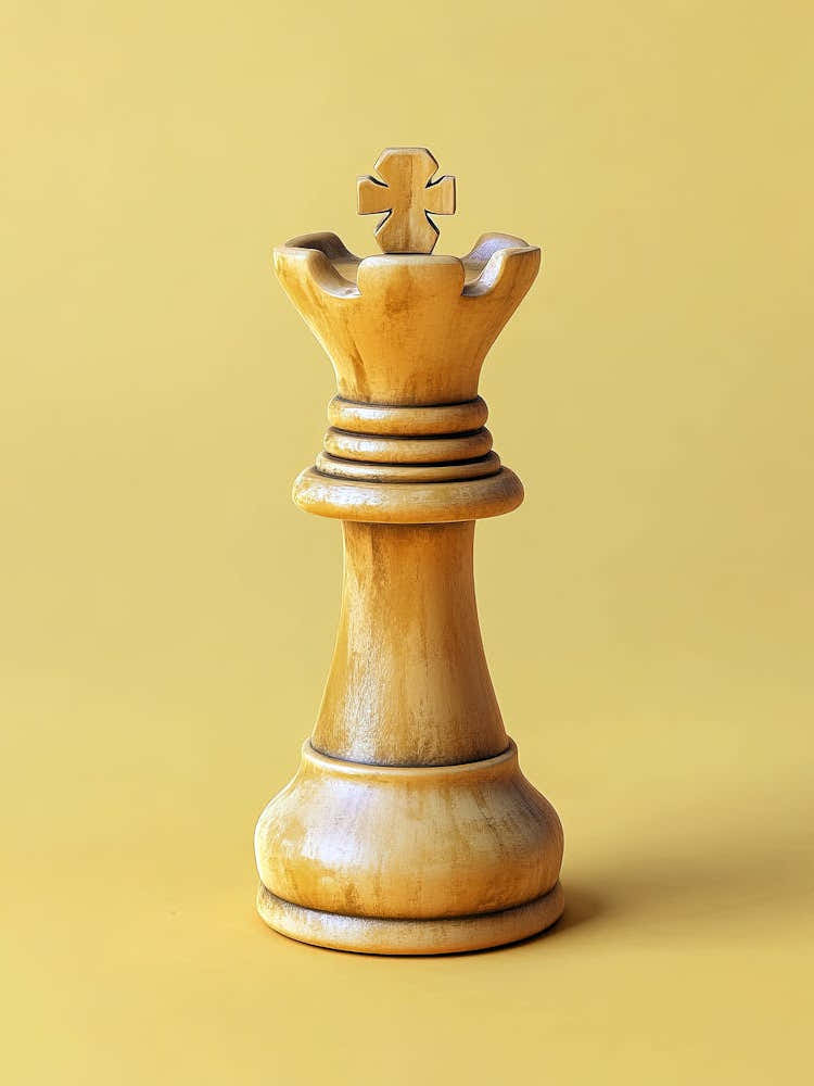 Chess Piece On Yellow Background