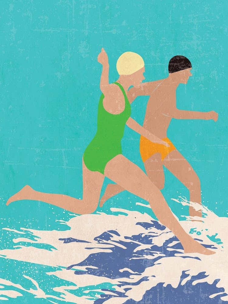 Running Swimmers (Blue)