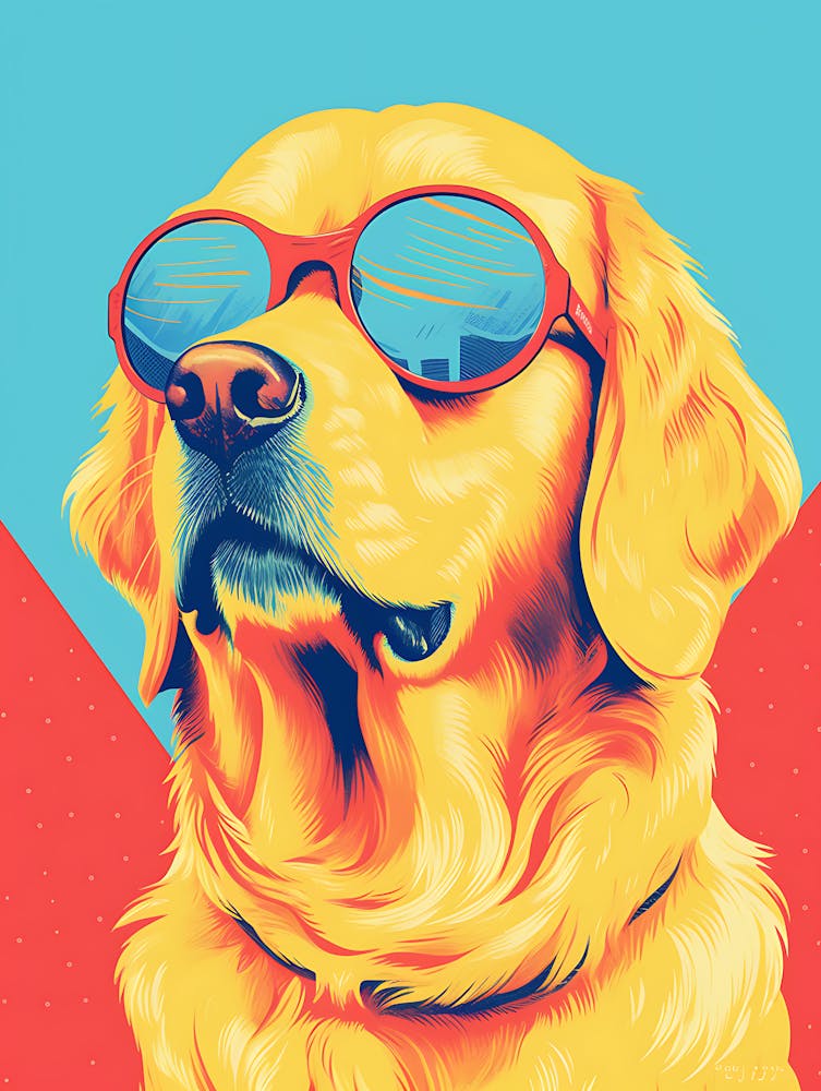 Golden Retriever In Sunglasses