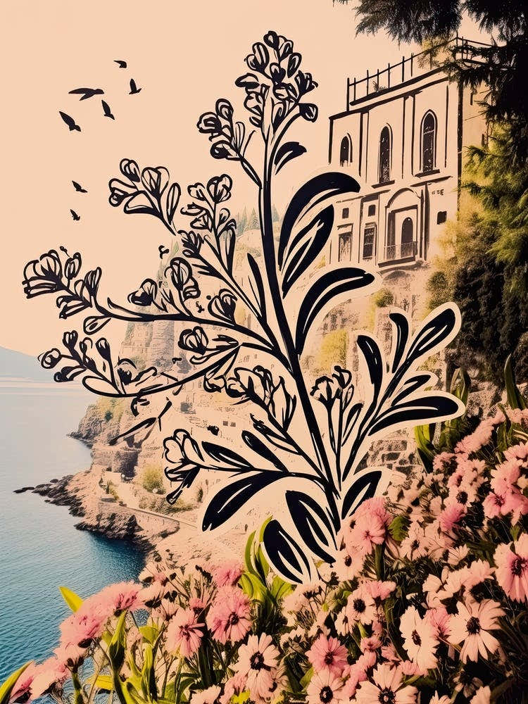 Amalfi Coast, Flower Collage 6