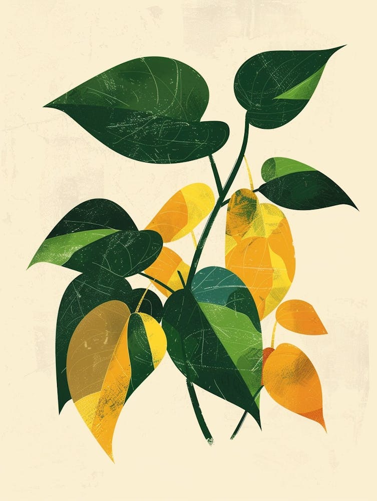 Pothos Plant Minimalist Illustration 5