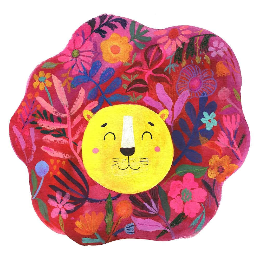 Roar Little Lion White Square