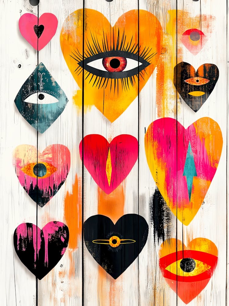Hearts And Eyes Mexican art