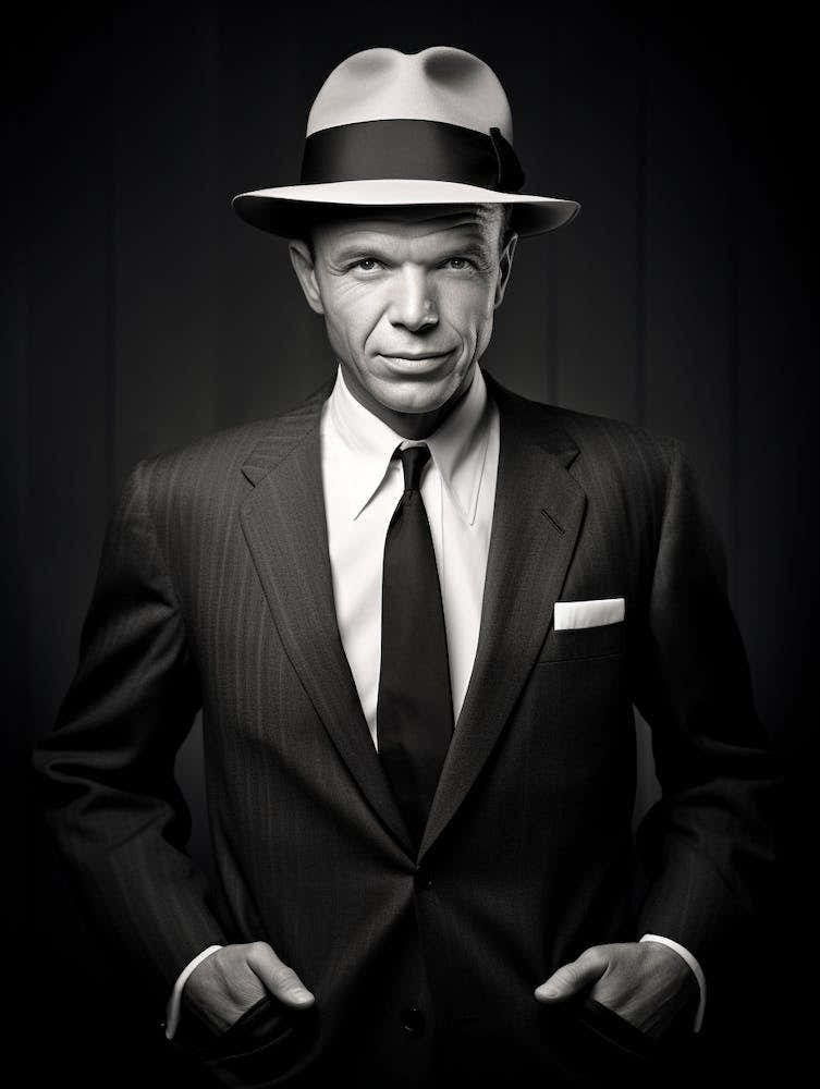 Black And White Photograph Of Frank Sinatra