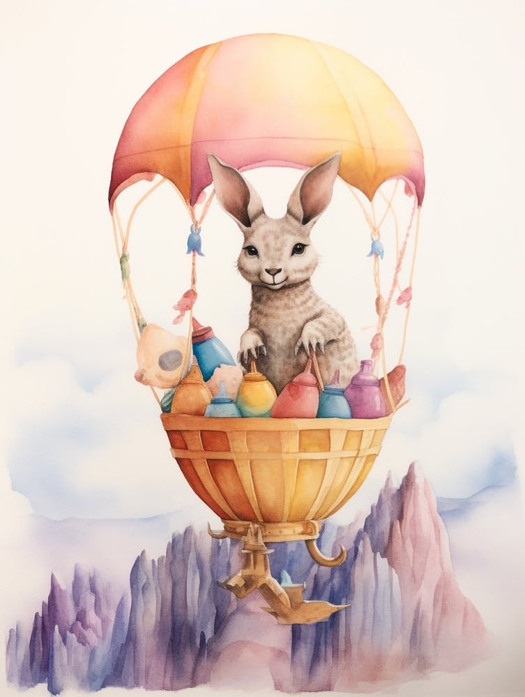 Baby Kangaroo In A Hot Air Balloon