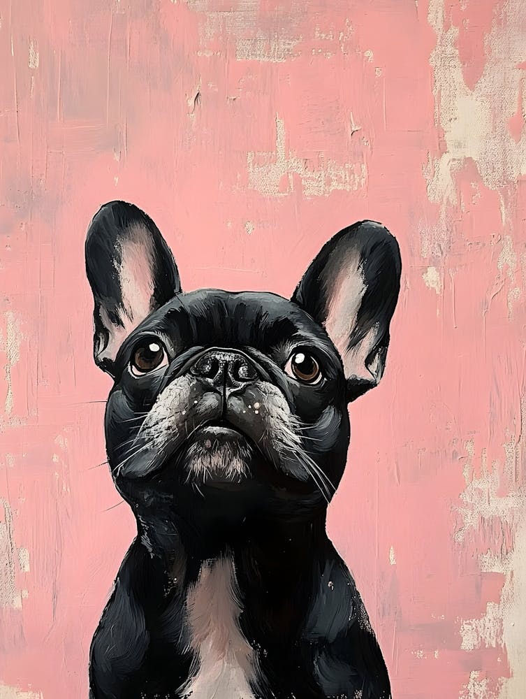 Minimal Frenchie With Pink Background 1