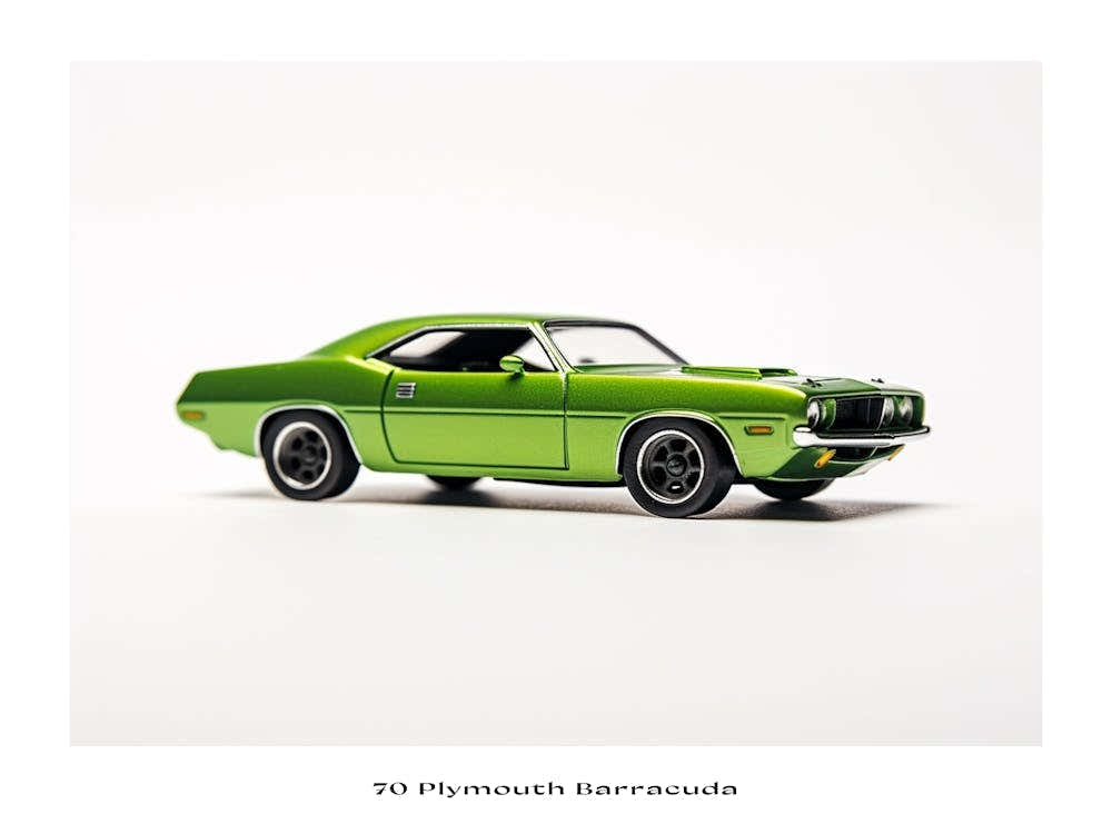 Toy Car 70 Plymouth Barracuda Green Poster