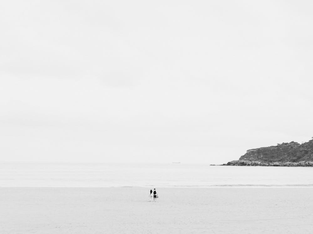 A Lovers Walk, Black And White St Sebastioan, Spain