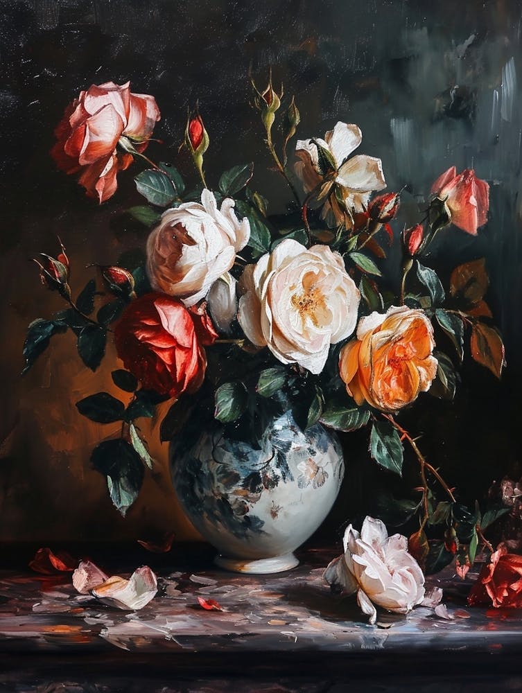 Baroque Floral Still Life Rose 7