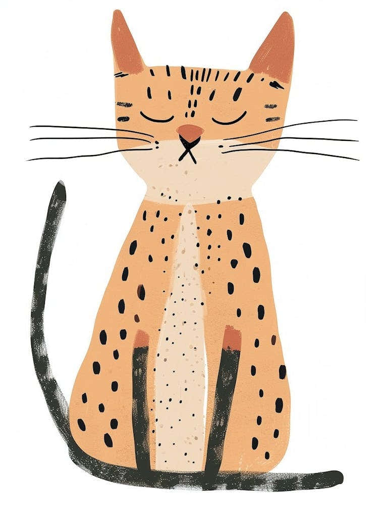 Savannah Cat Clipart Illustration 1